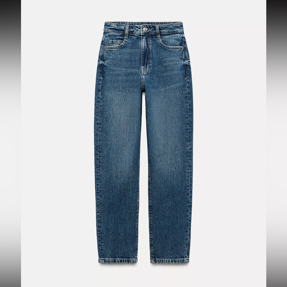 ZARA Z1975 HIGH RISE SLIM MOM LEG JEANS BLUE SIZE 28 (US 6)